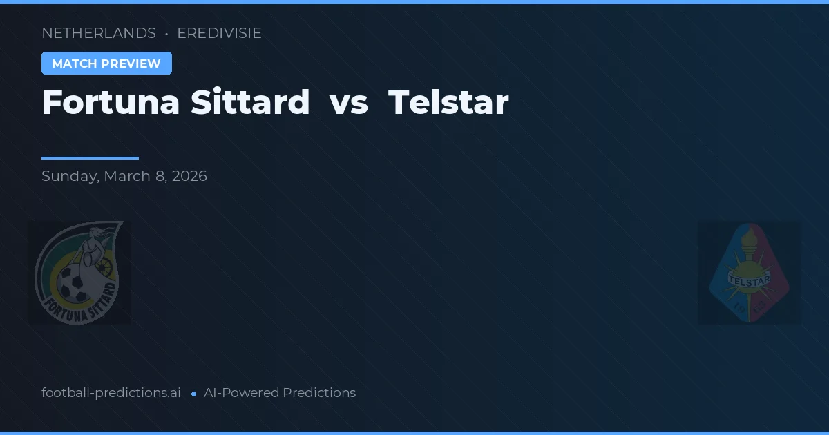 Fortuna Sittard vs Telstar — pronóstico y previa del partido