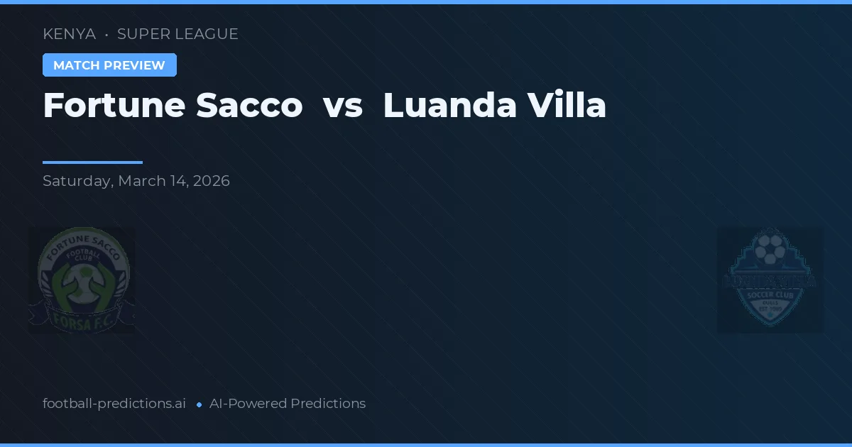 Fortune Sacco vs Villa Luanda — pronóstico y previa del partido