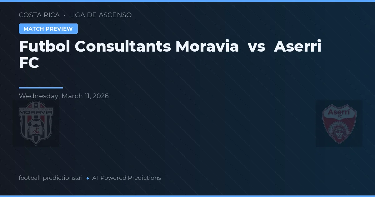 Consultores de Fútbol Moravia vs Aserrí FC — pronóstico y previa del partido