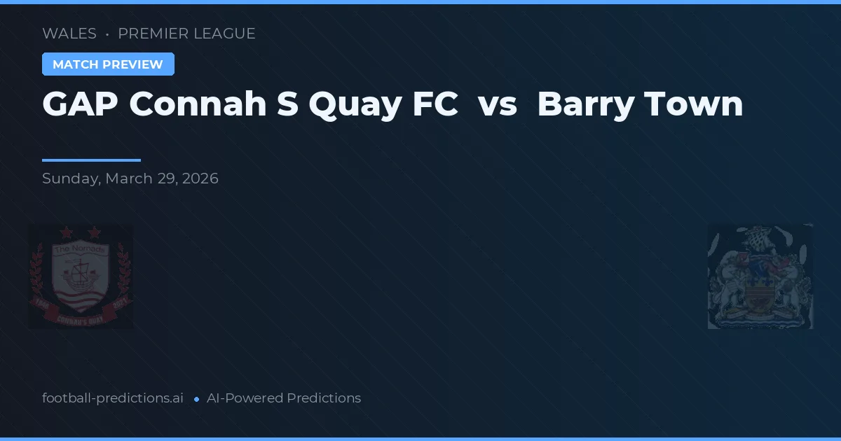 GAP Connah's Quay FC vs Barry Town — pronóstico y previa del partido