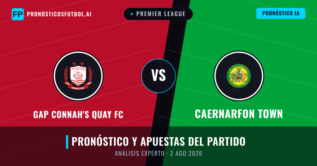 GAP Connah's Quay FC vs Caernarfon Town — pronóstico y previa del partido