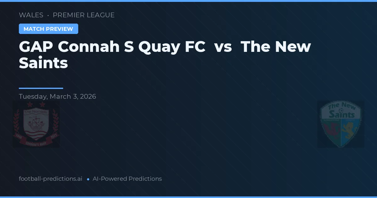 GAP Connah's Quay FC vs The New Saints — pronóstico y previa del partido