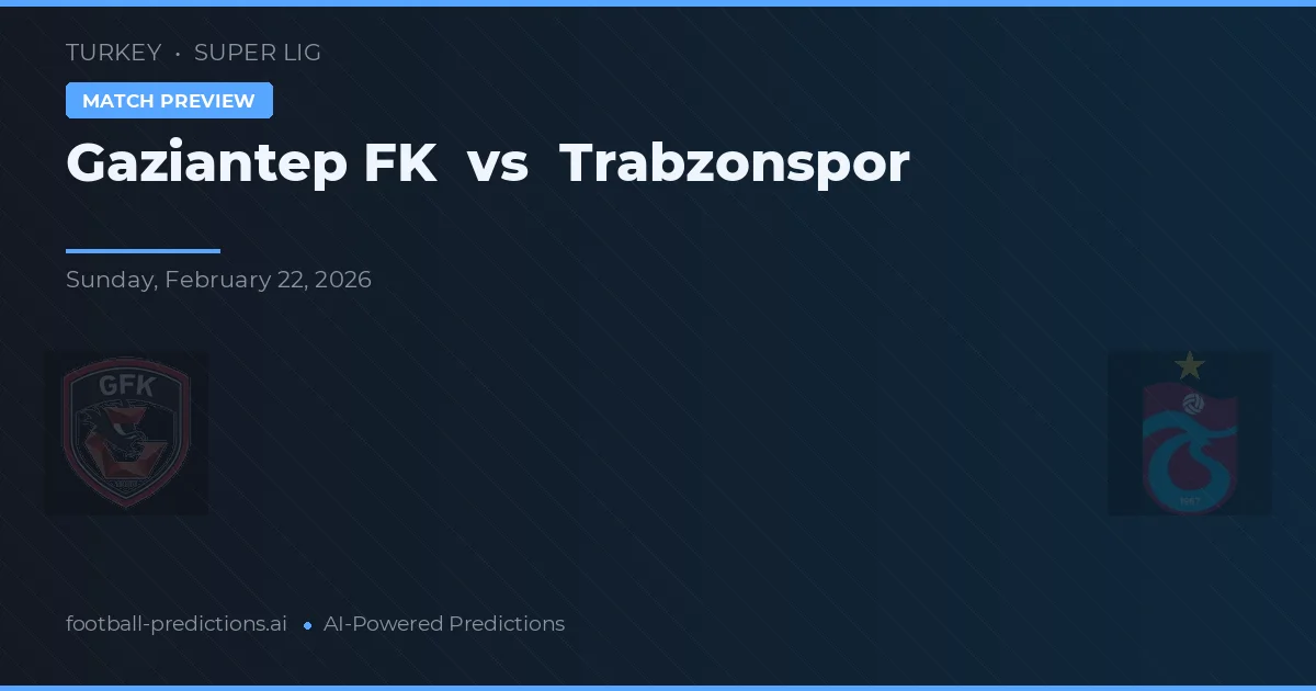 Gaziantep FK vs Trabzonspor — pronóstico y previa del partido