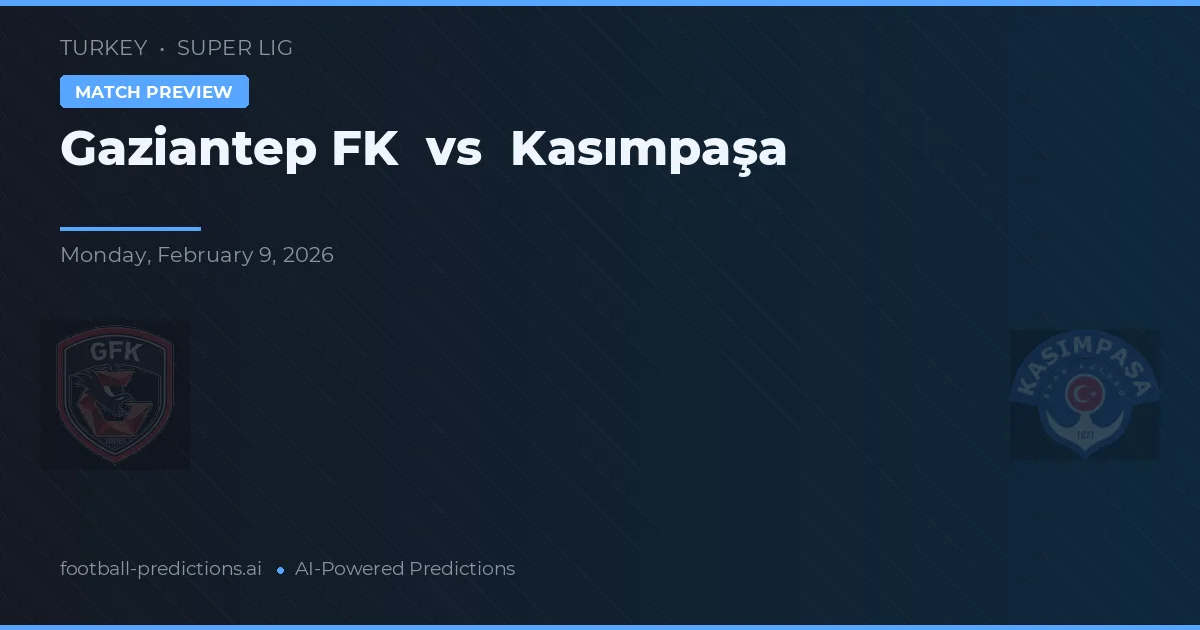 Gaziantep FK vs Kasımpaşa — pronóstico y previa del partido