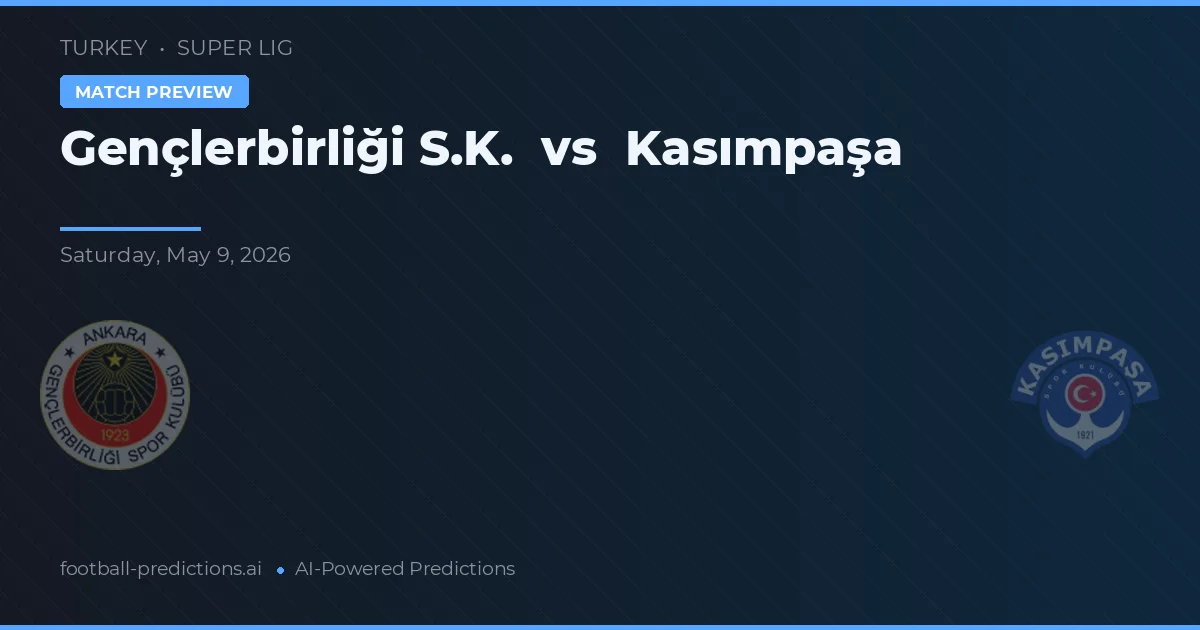 Gençlerbirliği vs Kasımpaşa — pronóstico y previa del partido
