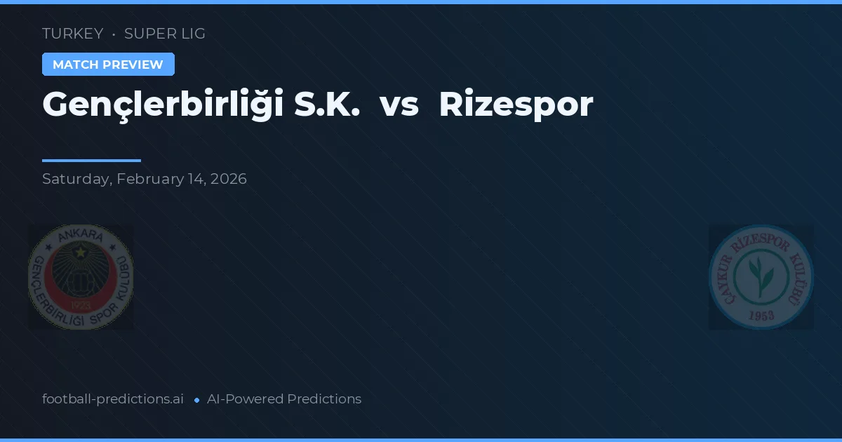 Gençlerbirliği vs Rizespor — pronóstico y previa del partido