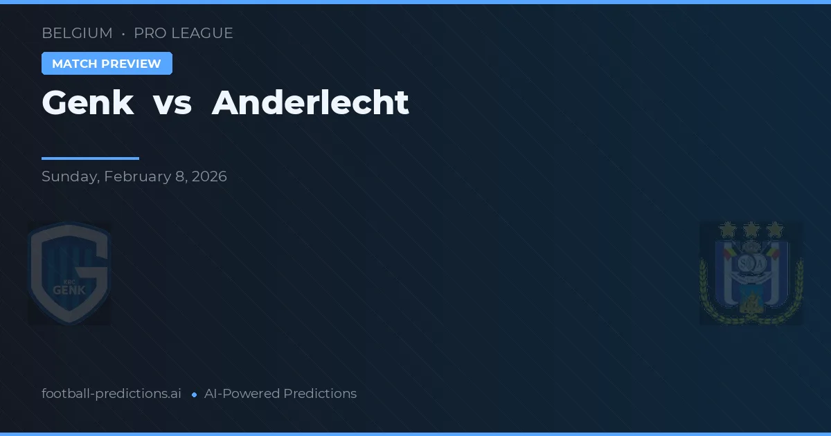 Genk vs Anderlecht — pronóstico y previa del partido