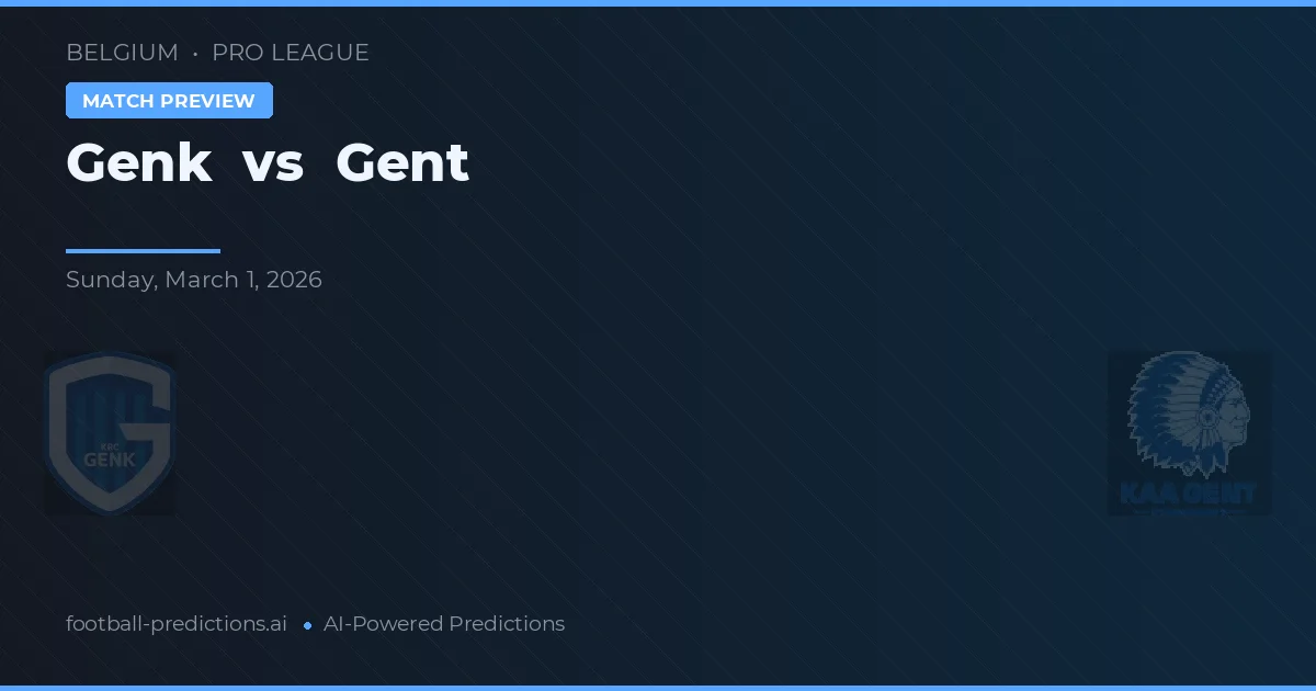 Genk vs Gent — pronóstico y previa del partido