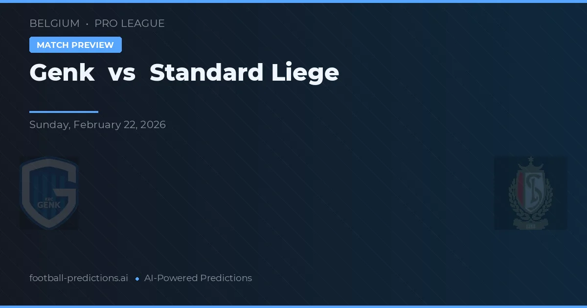 Genk vs Standard de Lieja — pronóstico y previa del partido