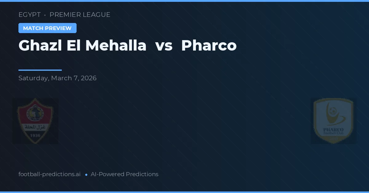 Ghazl El Mehalla vs Pharco — pronóstico y previa del partido