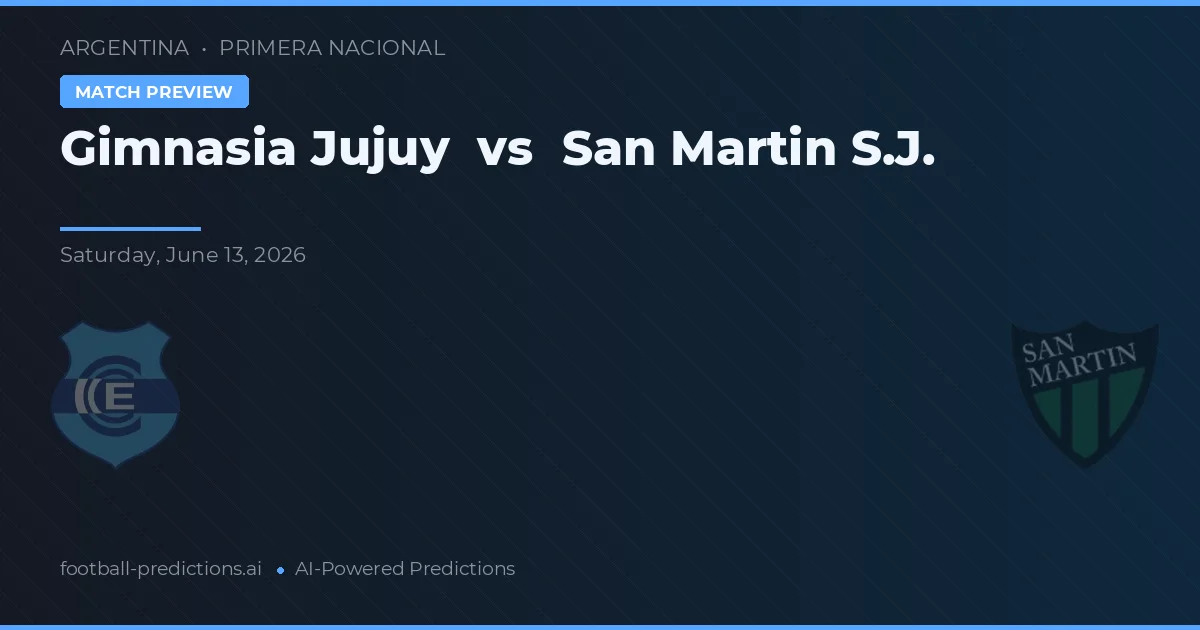 Gimnasia de Jujuy vs San Martín SJ — pronóstico y previa del partido