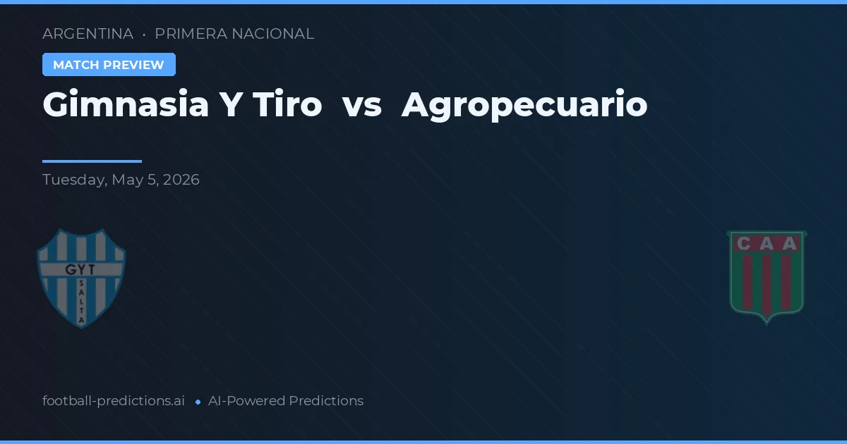 Gimnasia y Tiro vs Agropecuario — pronóstico y previa del partido