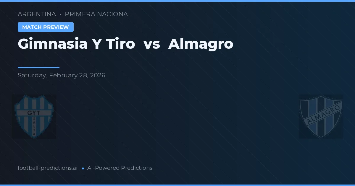Gimnasia y Tiro vs Almagro — pronóstico y previa del partido