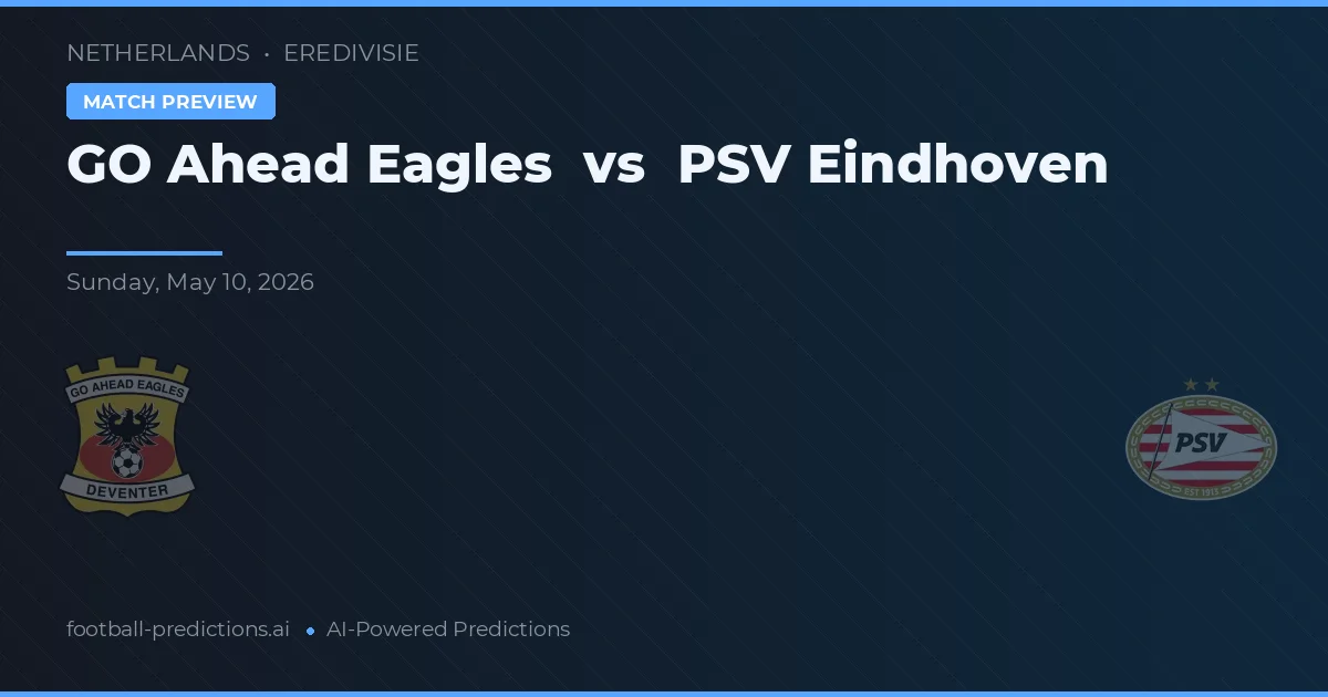 Go Ahead Eagles vs PSV Eindhoven — pronóstico y previa del partido