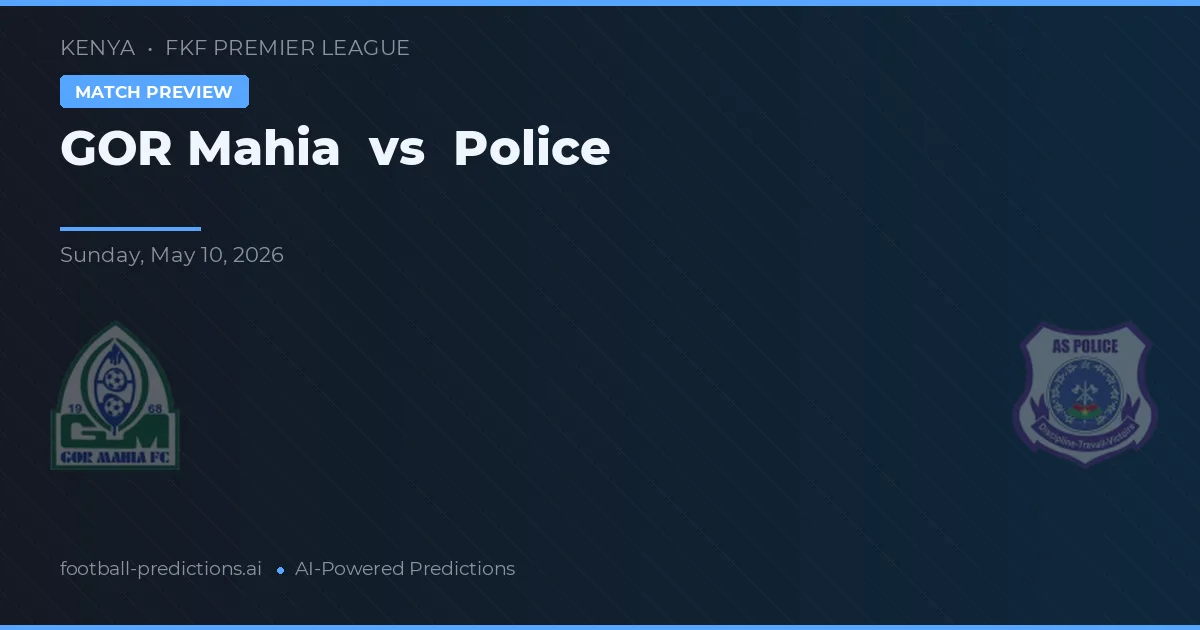 GOR Mahia vs Policía — pronóstico y previa del partido