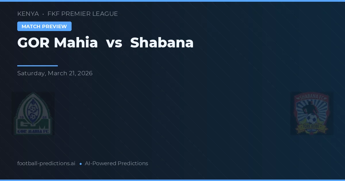 GOR Mahia vs Shabana — pronóstico y previa del partido