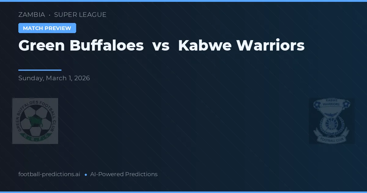 Búfalos Verdes vs Guerreros de Kabwe — pronóstico y previa del partido