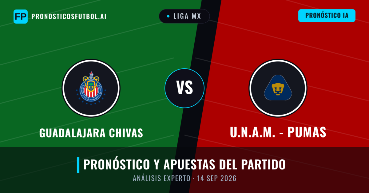 Guadalajara Chivas vs U.N.A.M. - Pumas — pronóstico y previa del partido