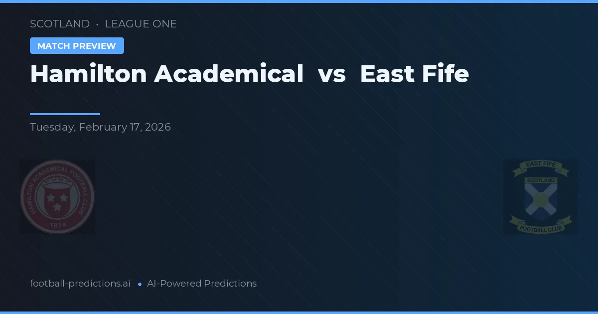 Hamilton Academical vs East Fife — pronóstico y previa del partido