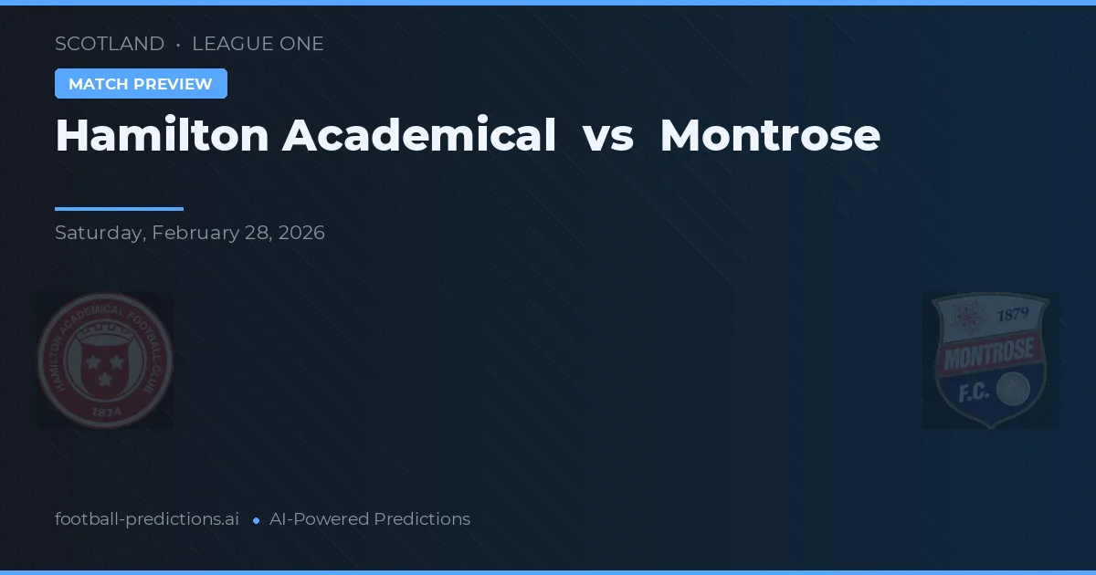 Hamilton Academical vs Montrose — pronóstico y previa del partido