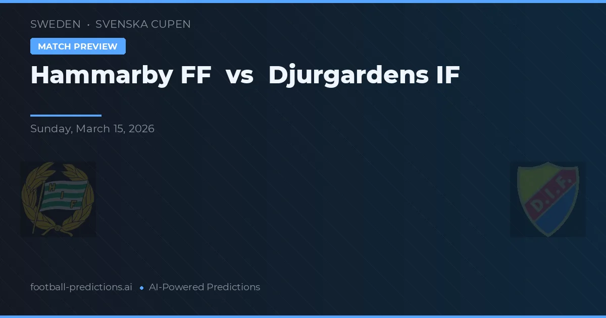 Hammarby FF vs Djurgårdens IF — pronóstico y previa del partido