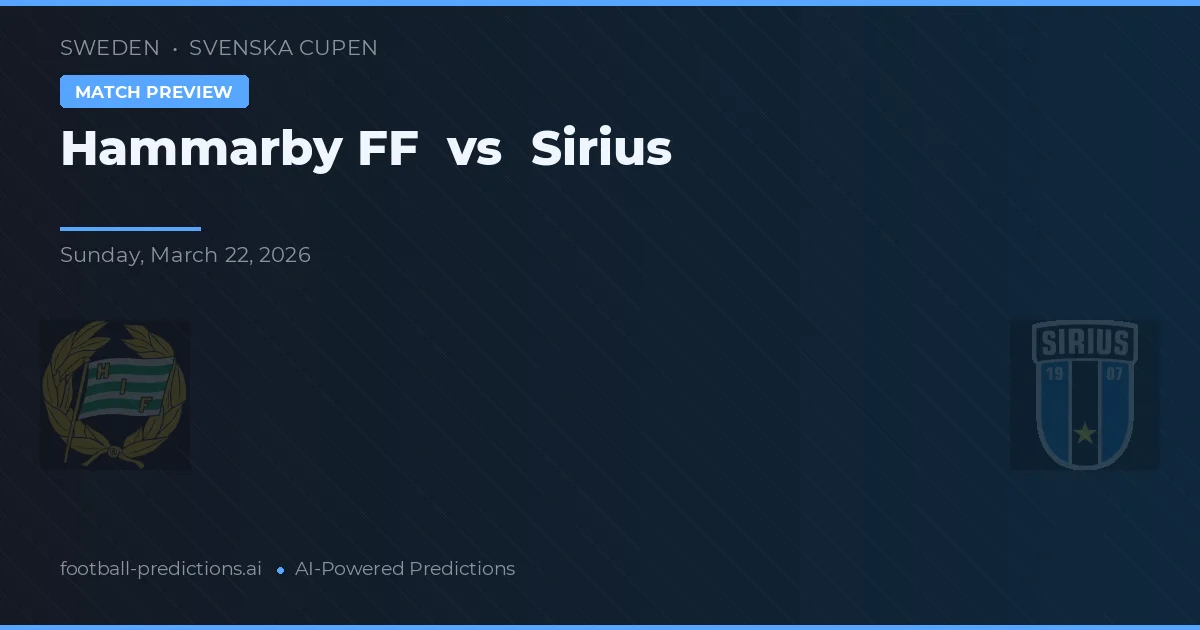 Hammarby FF vs Sirius — pronóstico y previa del partido
