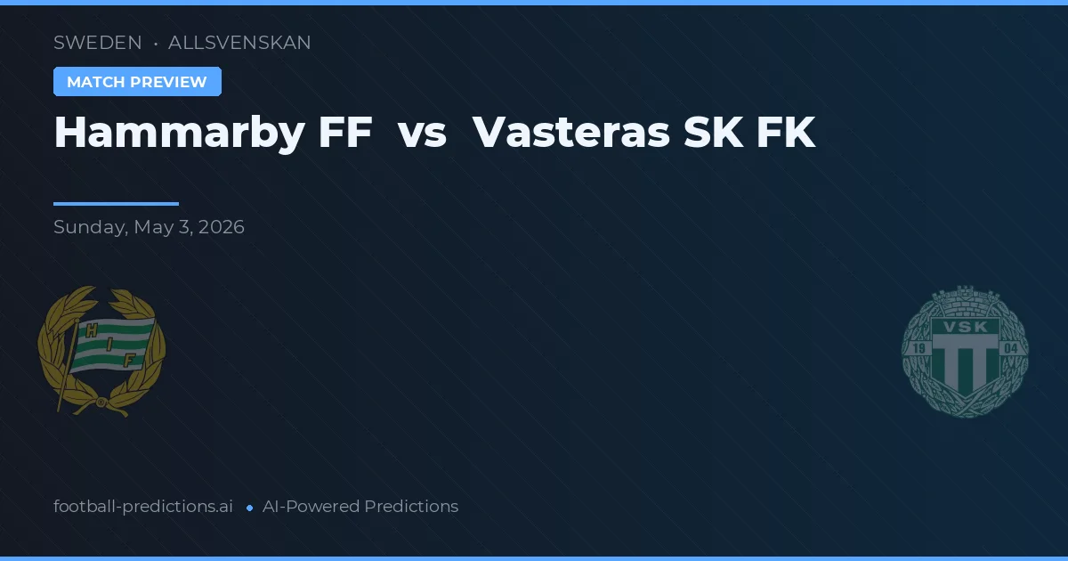 Hammarby FF vs Västerås SK FK — pronóstico y previa del partido