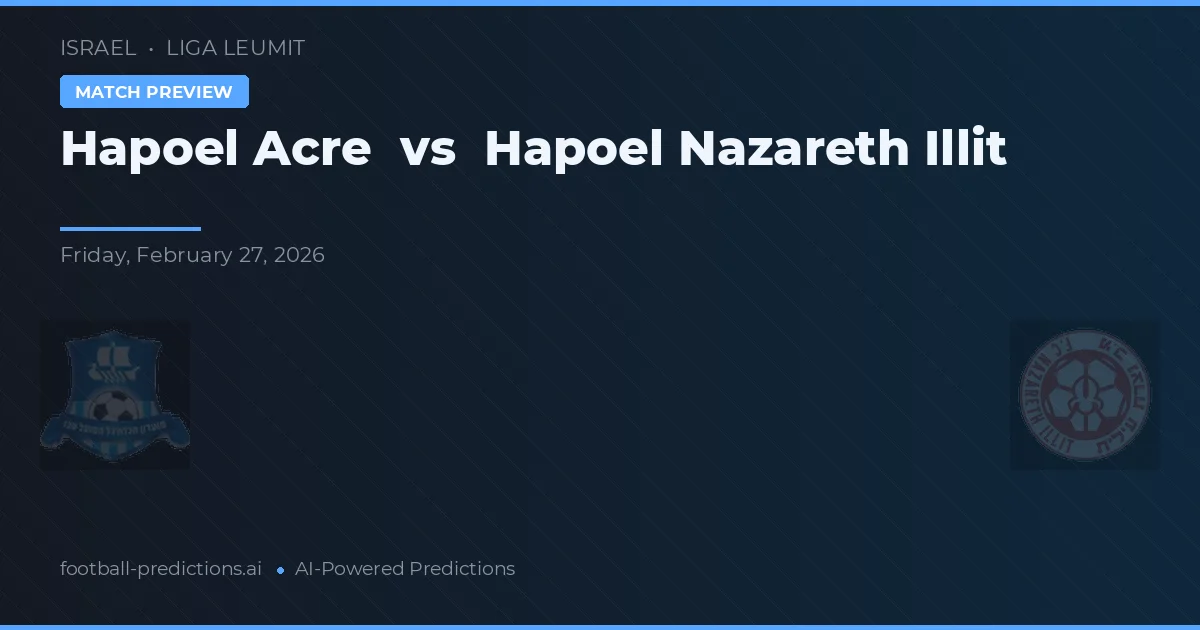 Hapoel Acre vs Hapoel Nazareth Illit — pronóstico y previa del partido