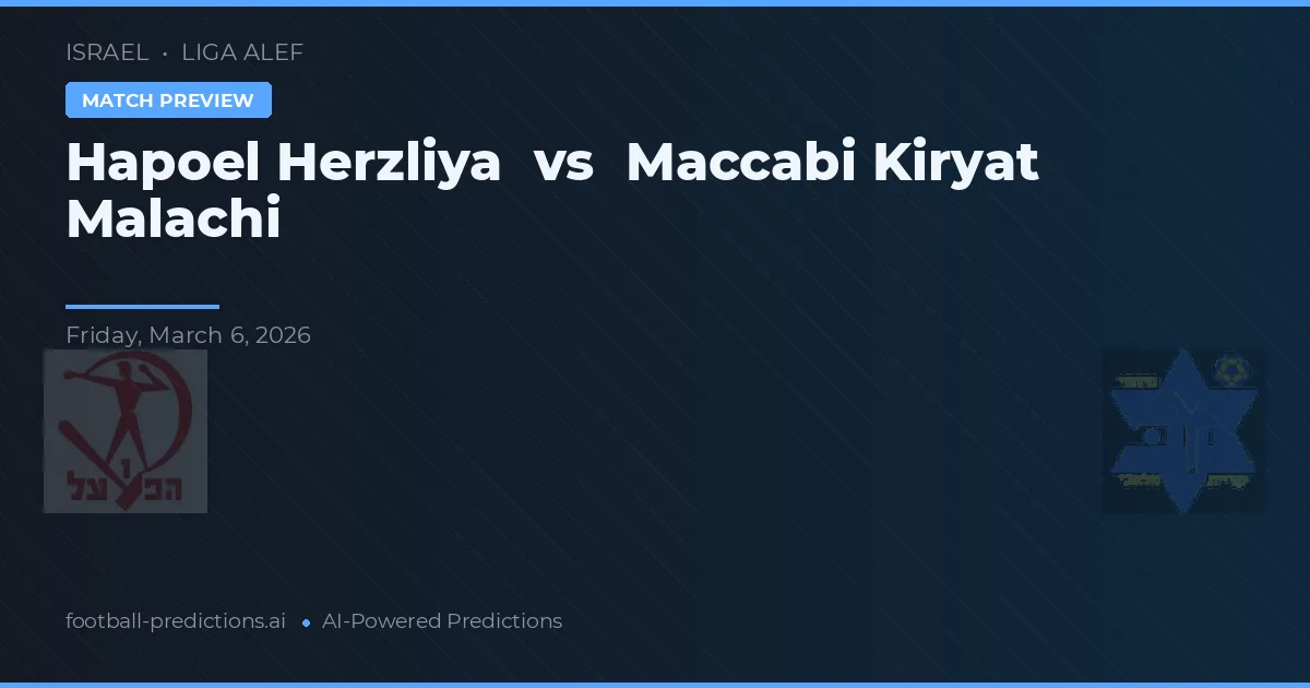 Hapoel Herzliya vs Maccabi Kiryat Malachi — pronóstico y previa del partido