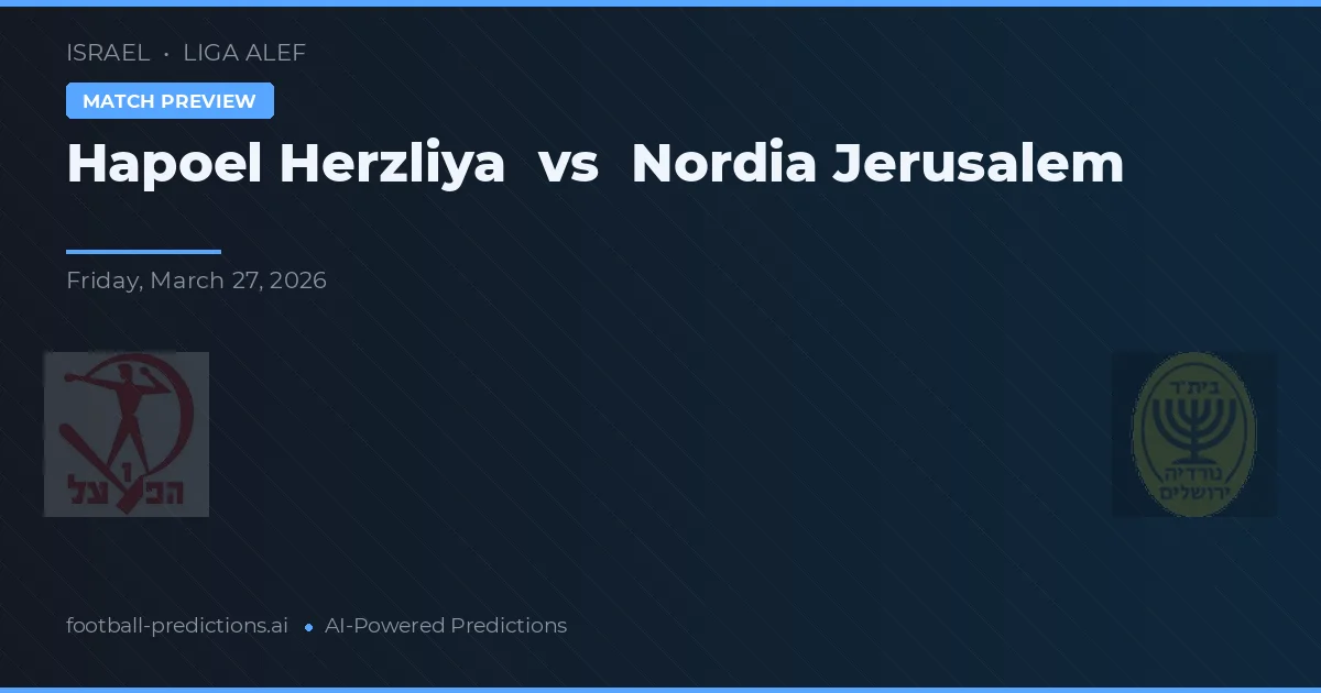 Hapoel Herzliya vs Nordia Jerusalén — pronóstico y previa del partido