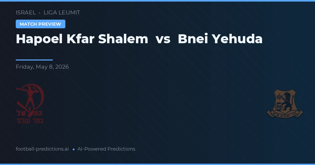 Hapoel Kfar Shalem vs Bnei Yehuda — pronóstico y previa del partido