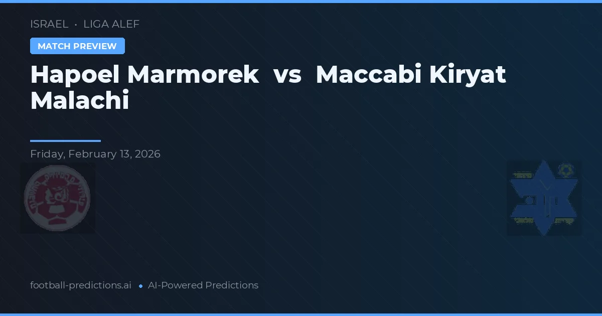 Hapoel Marmorek vs Maccabi Kiryat Malachi — pronóstico y previa del partido