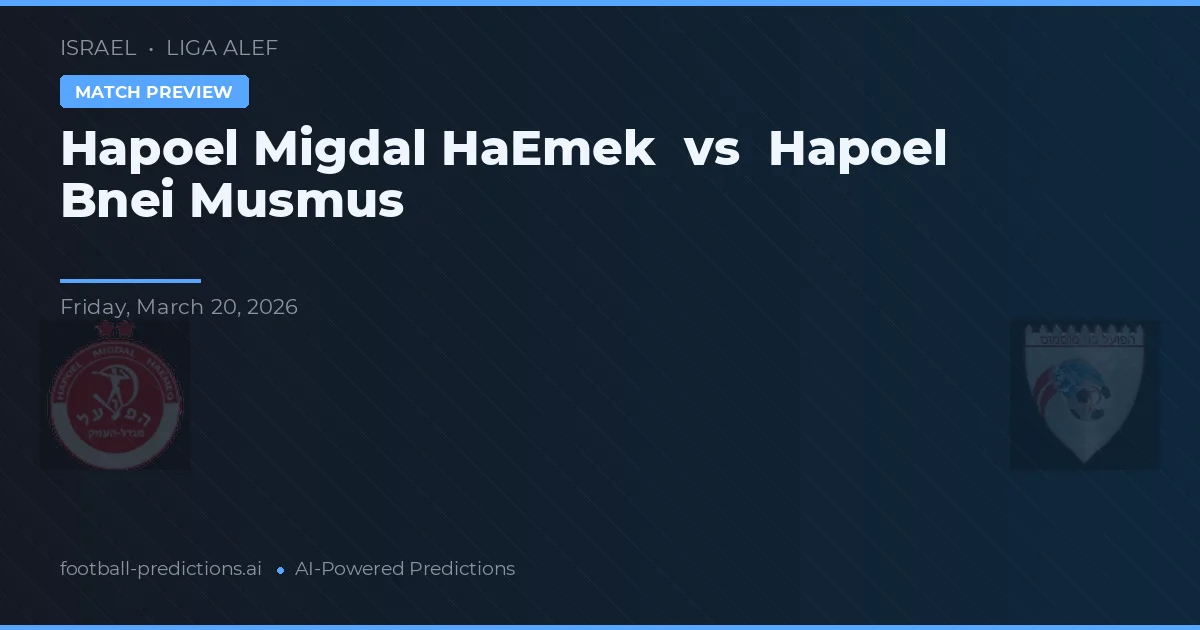 Hapoel Migdal HaEmek vs Hapoel Bnei Musmus — pronóstico y previa del partido