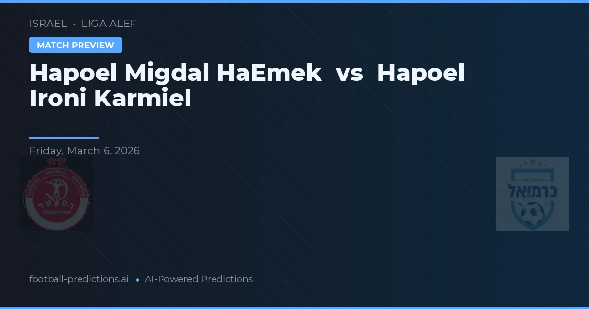 Hapoel Migdal HaEmek vs Hapoel Ironi Karmiel — pronóstico y previa del partido