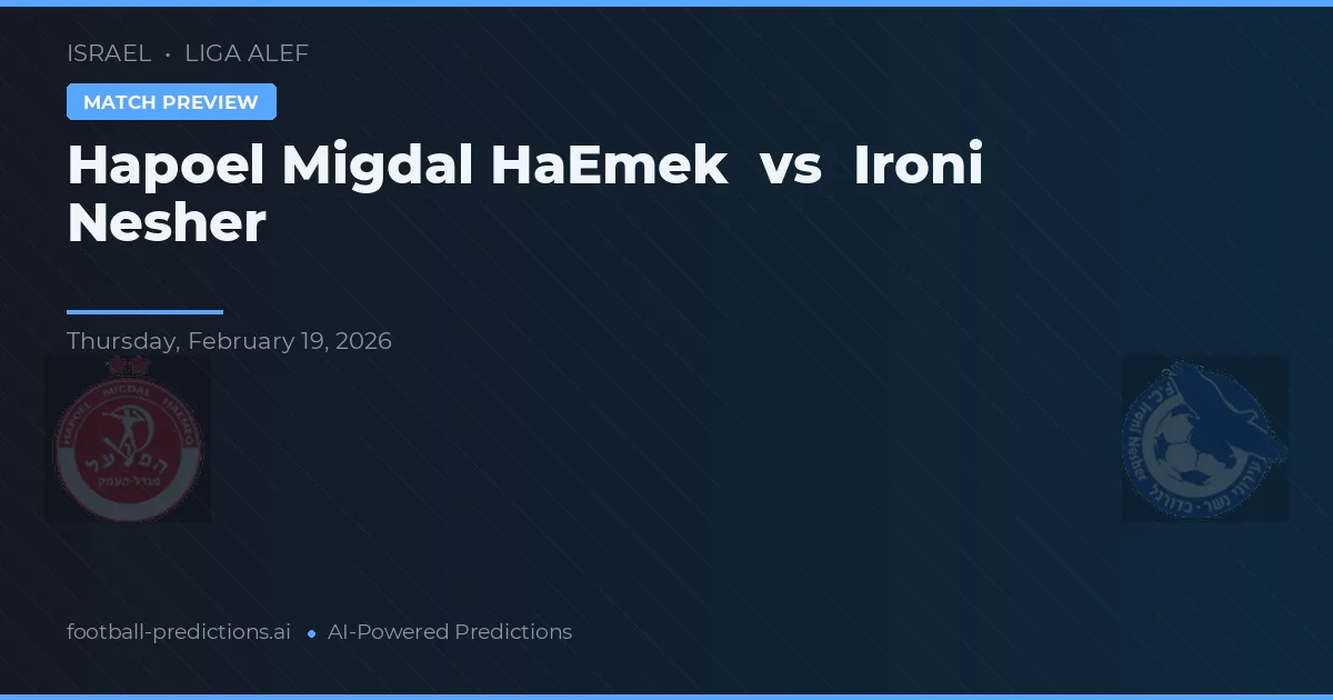 Hapoel Migdal HaEmek vs Ironi Nesher — pronóstico y previa del partido