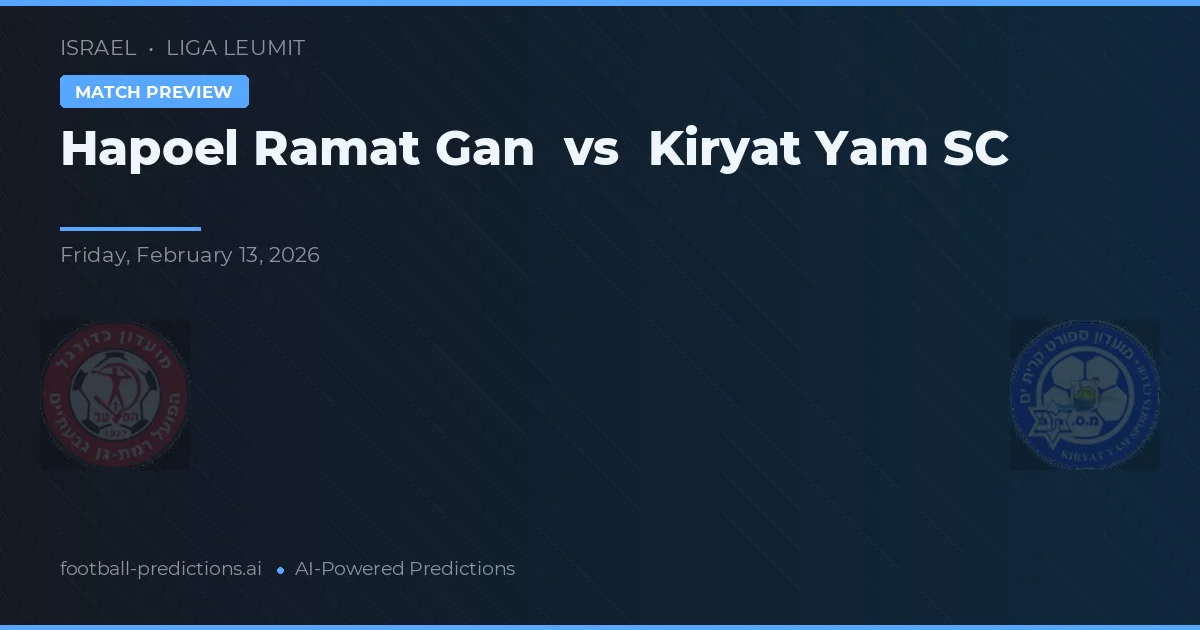 Hapoel Ramat Gan vs Kiryat Yam SC — pronóstico y previa del partido