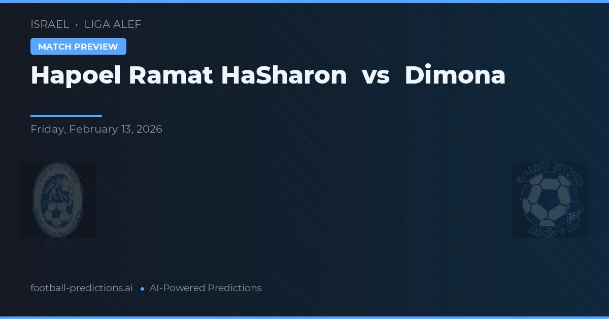 Hapoel Ramat HaSharon vs Dimona — pronóstico y previa del partido