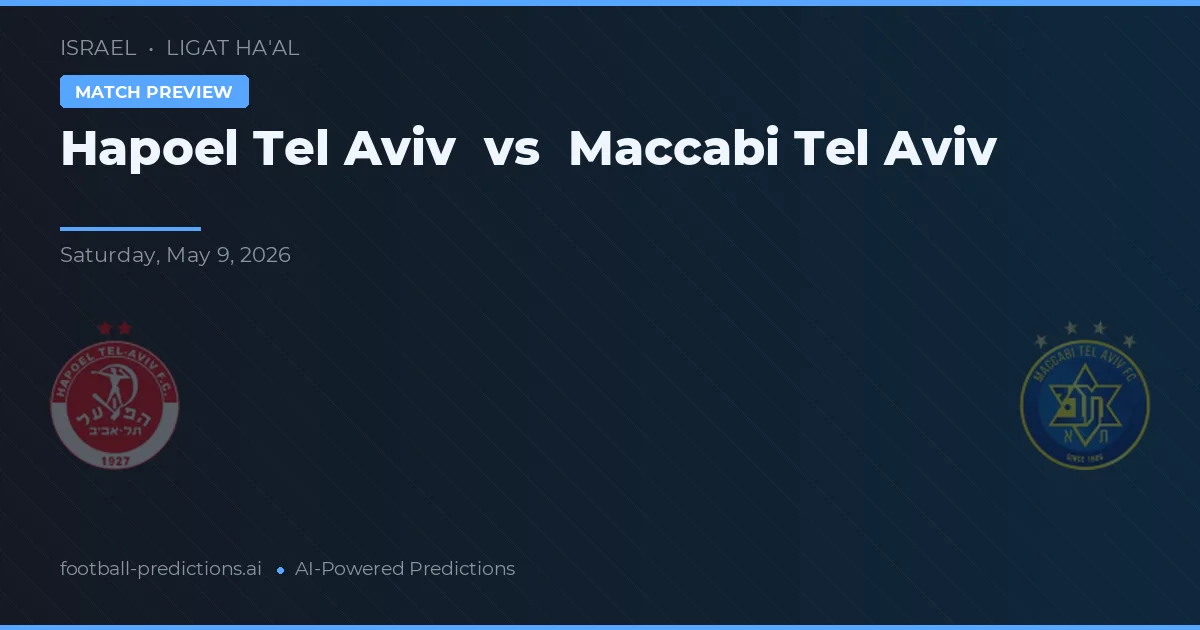 Hapoel Tel Aviv vs Maccabi Tel Aviv — pronóstico y previa del partido