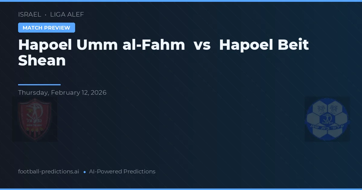 Hapoel Umm al-Fahm vs Hapoel Beit She'an — pronóstico y previa del partido