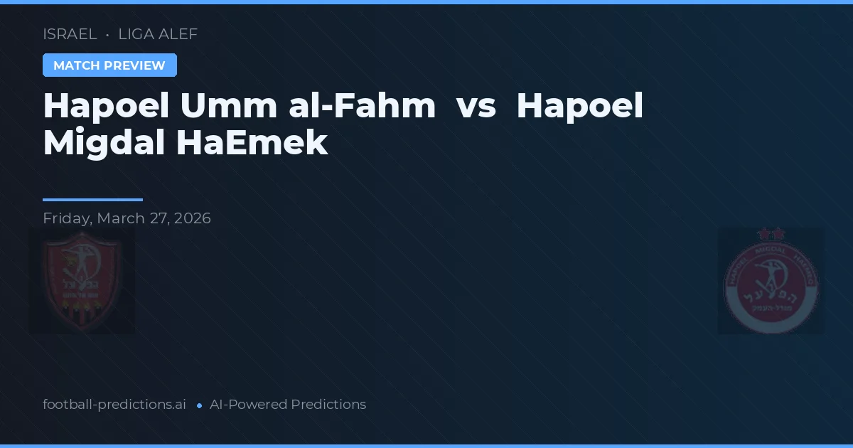 Hapoel Umm al-Fahm vs Hapoel Migdal HaEmek — pronóstico y previa del partido