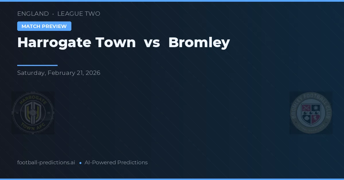 Harrogate Town vs Bromley — pronóstico y previa del partido