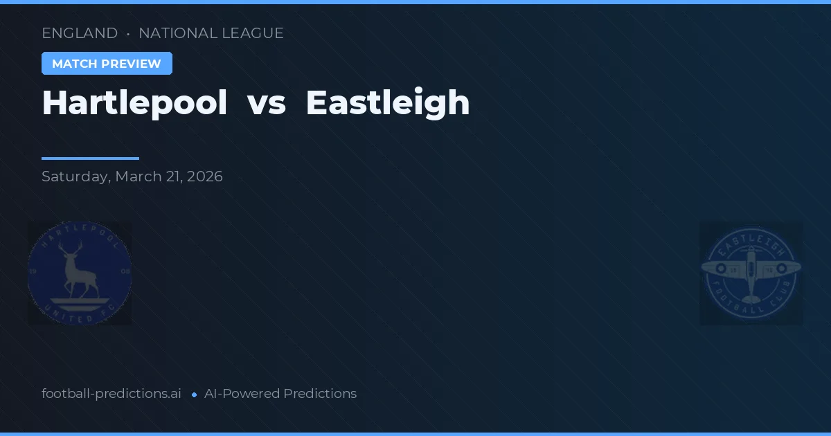 Hartlepool United vs Eastleigh — pronóstico y previa del partido