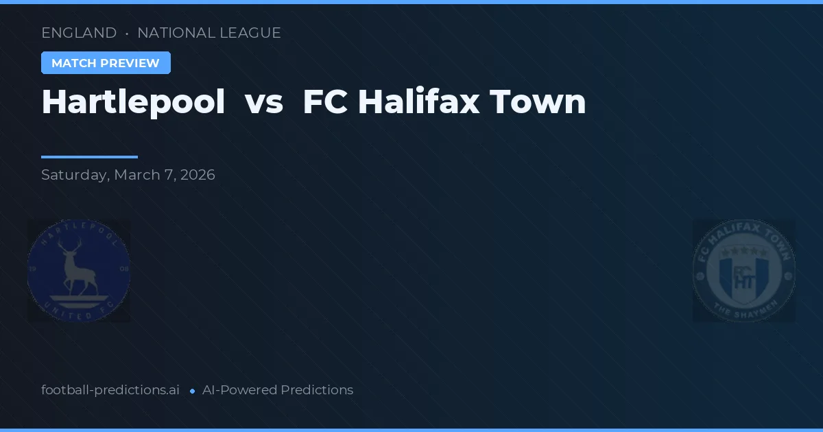 Hartlepool United vs FC Halifax Town — pronóstico y previa del partido