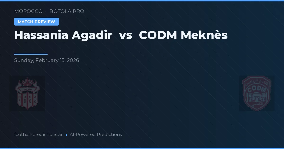 Hassania Agadir vs CODM Meknès — pronóstico y previa del partido