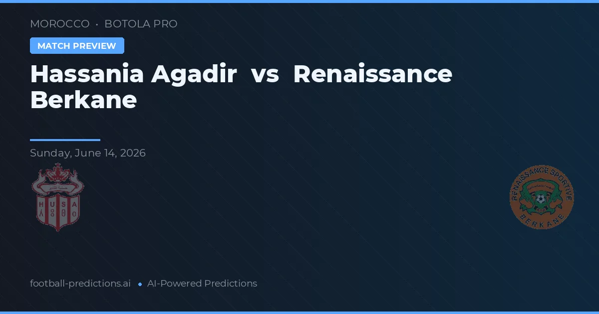 Hassania Agadir vs Renacimiento Berkane — pronóstico y previa del partido