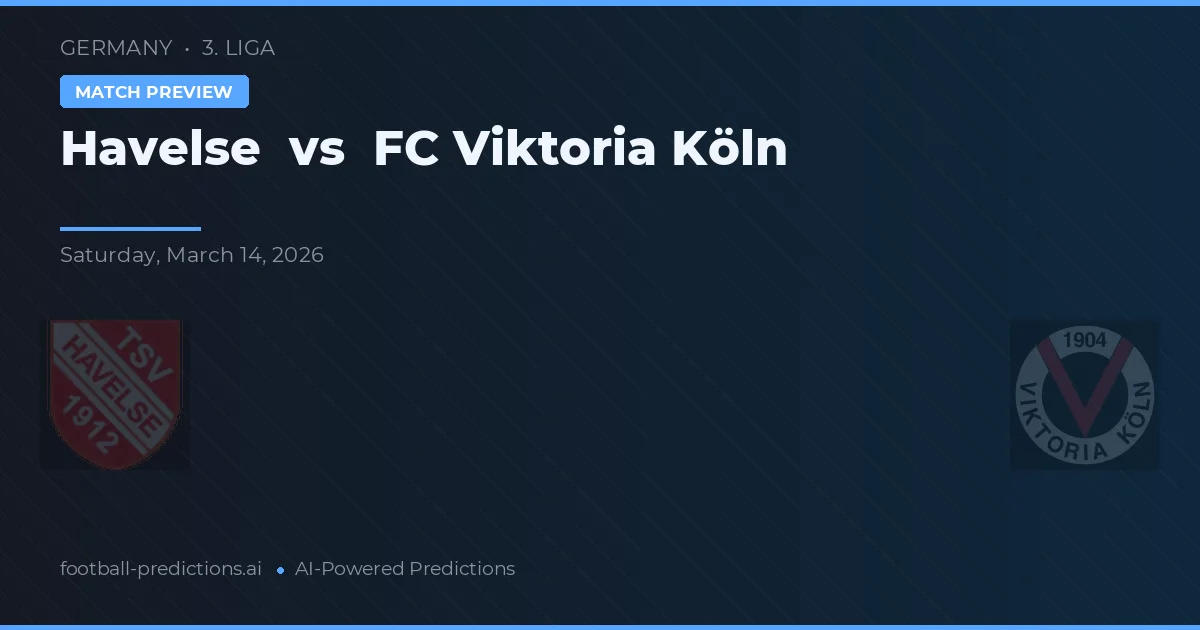 Havelse vs FC Viktoria Köln — pronóstico y previa del partido
