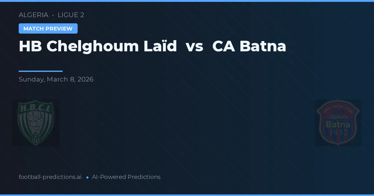 HB Chelghoum Laïd vs CA Batna — pronóstico y previa del partido
