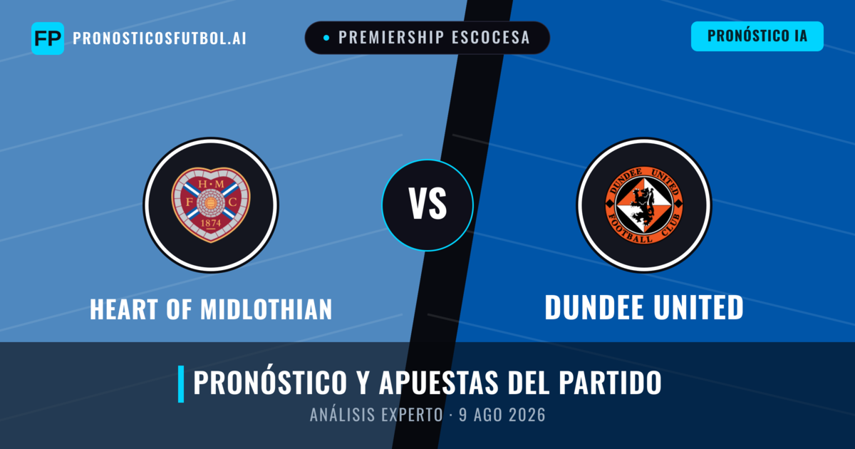 Heart of Midlothian vs Dundee United — pronóstico y previa del partido