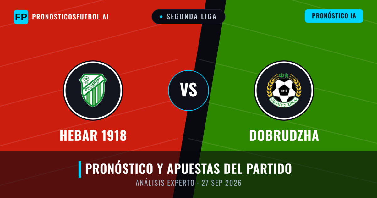 Hebar 1918 vs Dobrudzha — pronóstico y previa del partido