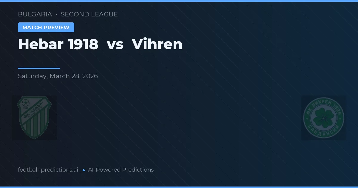 Hebar 1918 vs Vihren — pronóstico y previa del partido